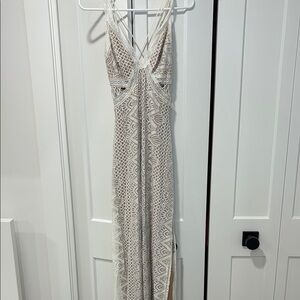 Elegant Geometric Patterned Maxi Dress